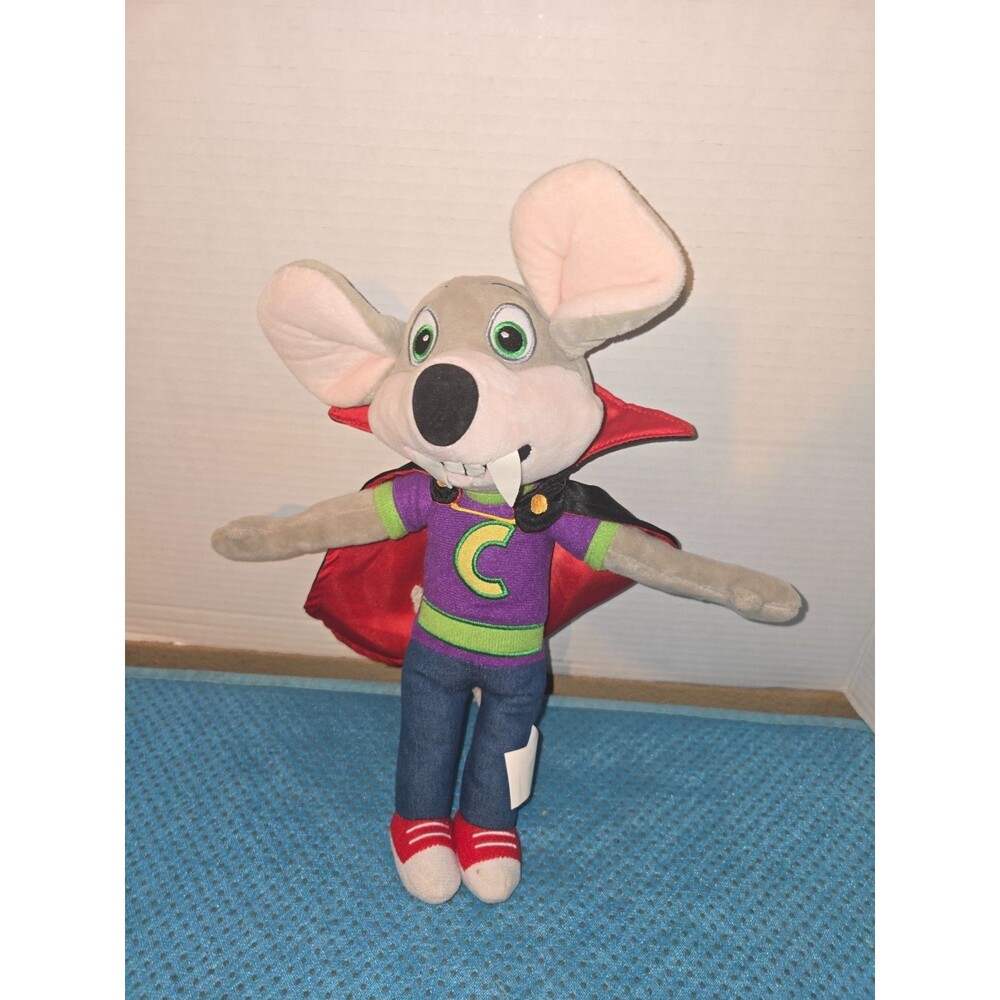 CHUCK E CHEESE VAMPIRE PLUSH Mouse Halloween Cape 13" Boo Tacular Dracula Doll